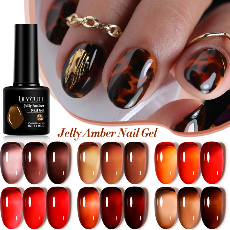 Nail Art Leopard - LILYCUTE 7 мл желе янтарный гель