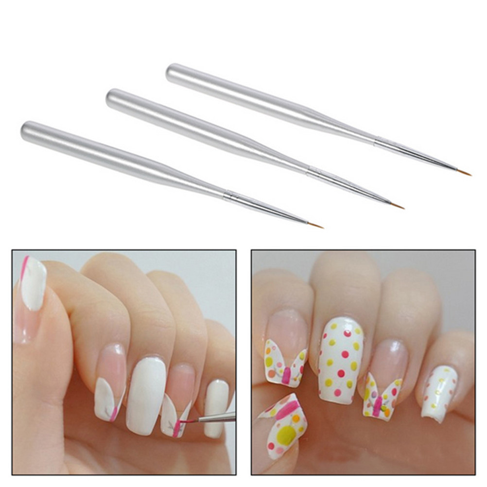 Nail Art Brush Set - Набор из 3 кистей для дизайна