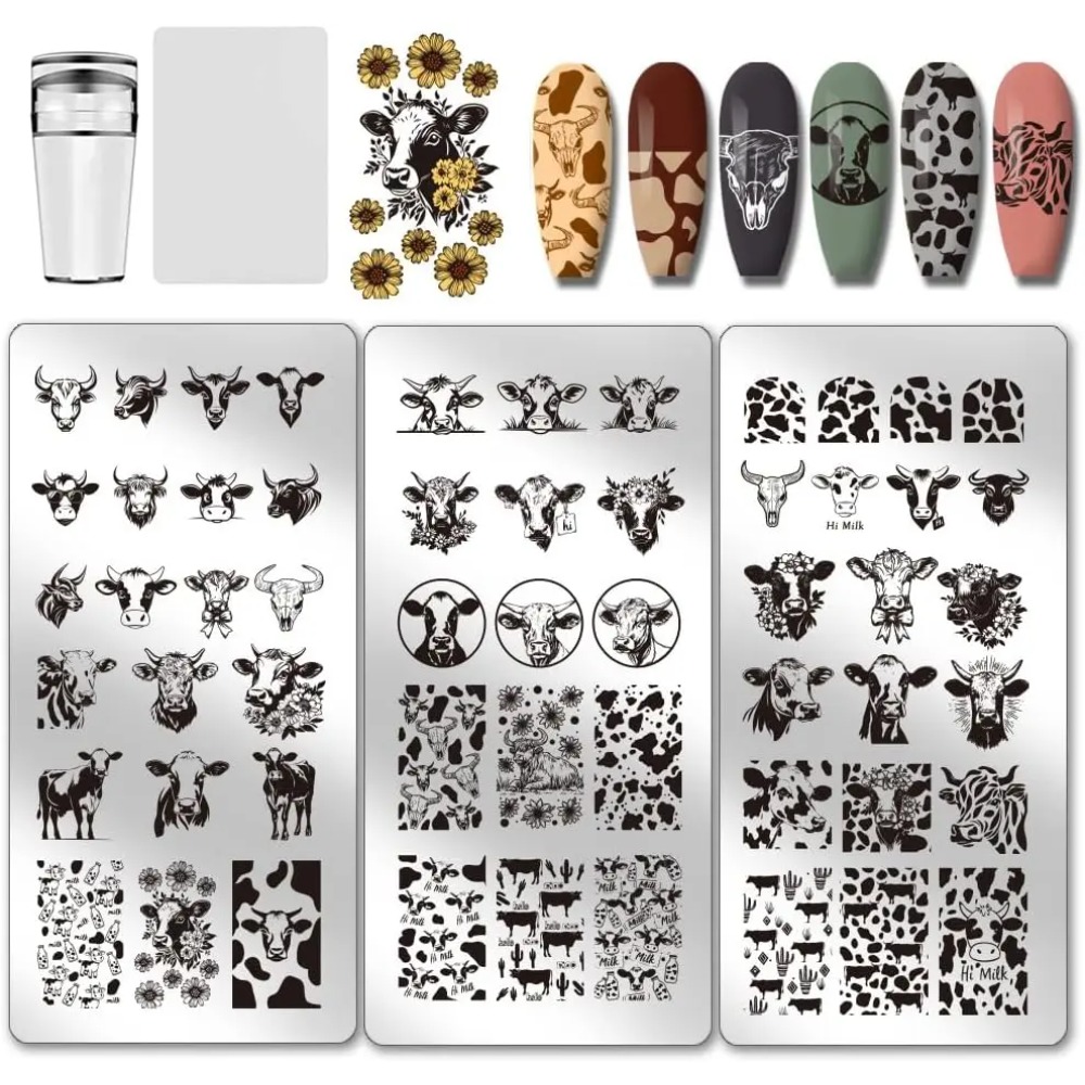 Nail Art Leopard - 3 шт., пластины для штамповки ногтей