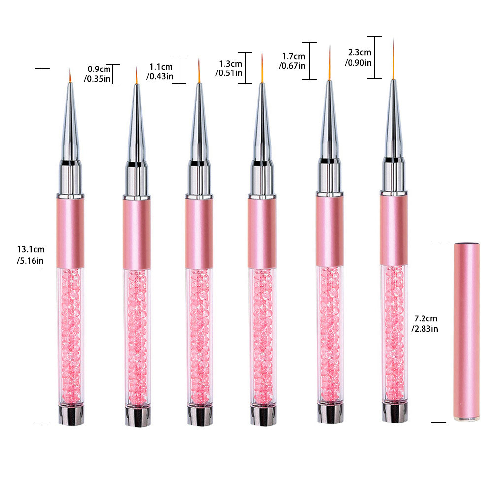 Nail Art Brush Set - Набор из 6 акриловых кистей для