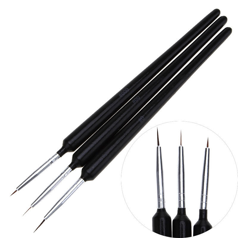 Nail Art Brush Set - Набор из 3 ультратонких кистей для