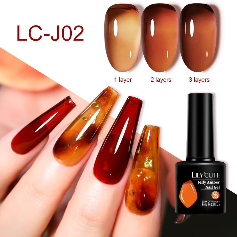 LILYCUTE 7 мл желе янтарный ге – обзор и цена Nail Art Leopard