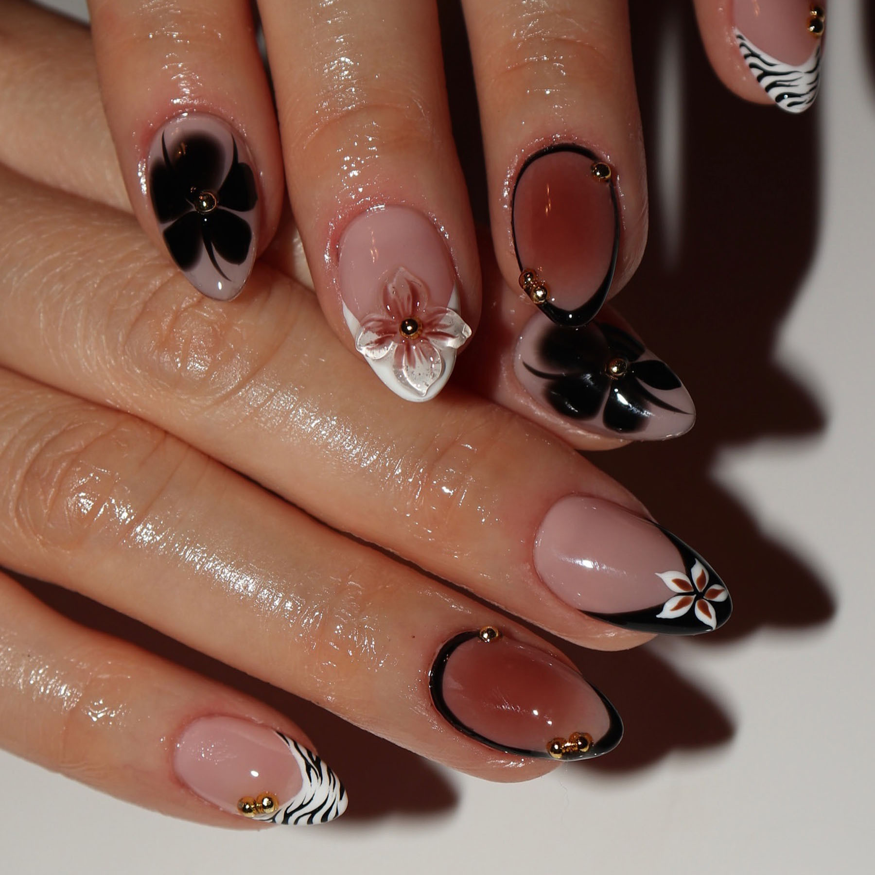 24 шт. Цветочные накладные ног – обзор и цена Nail Art Leopard
