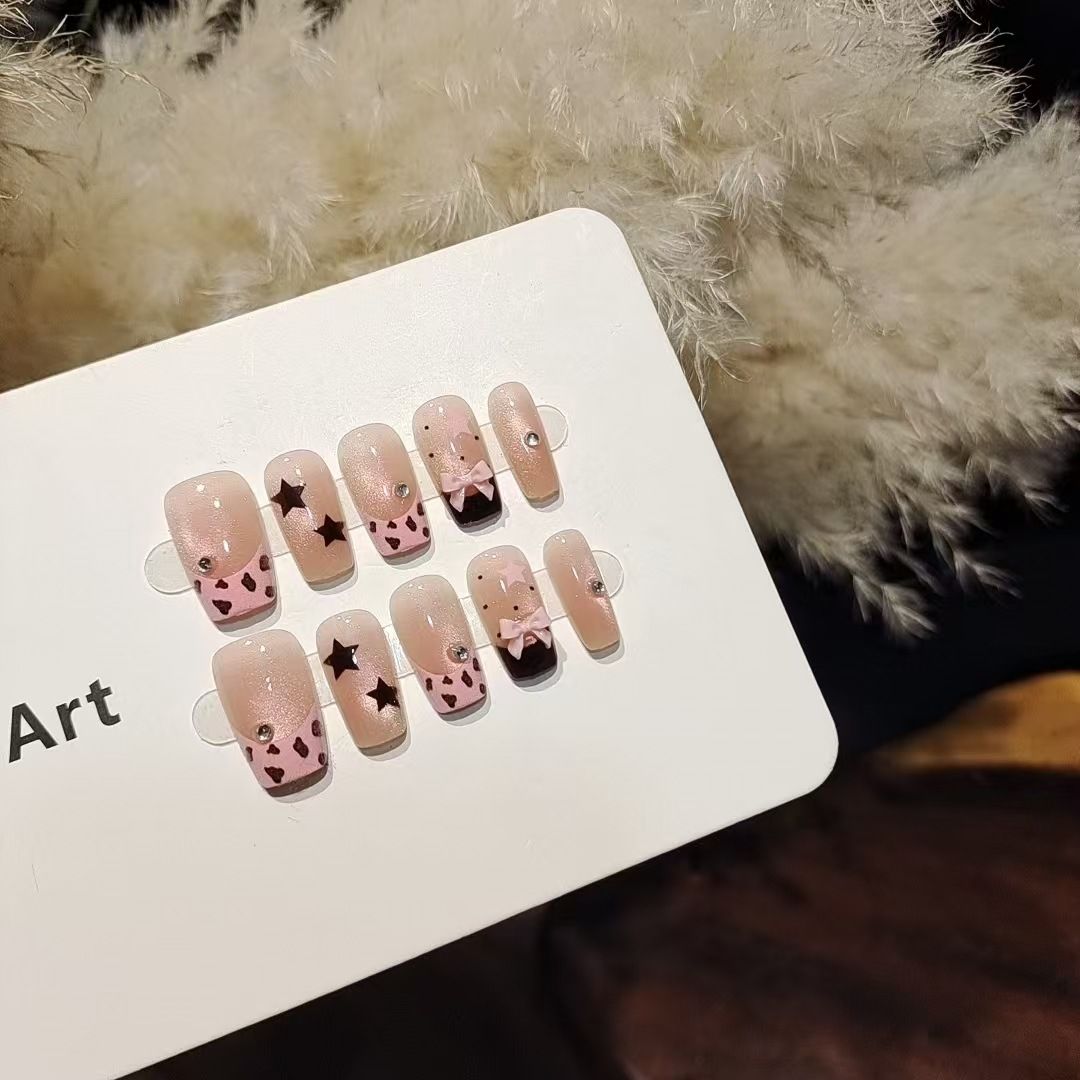10 шт. коротких квадратных нак – обзор и цена Nail Art Leopard