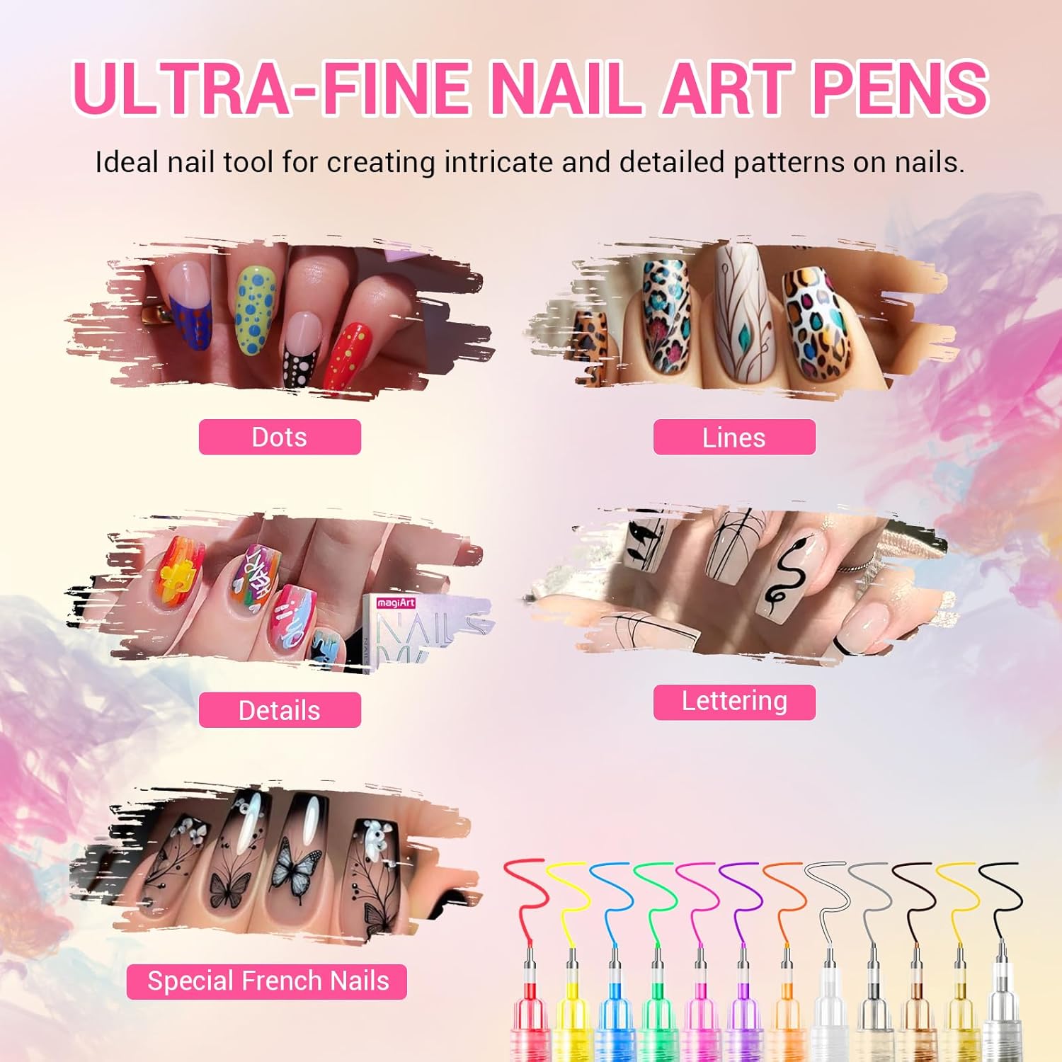 Набор ручек для дизайна ногтей – обзор и цена Nail Art Brush Set