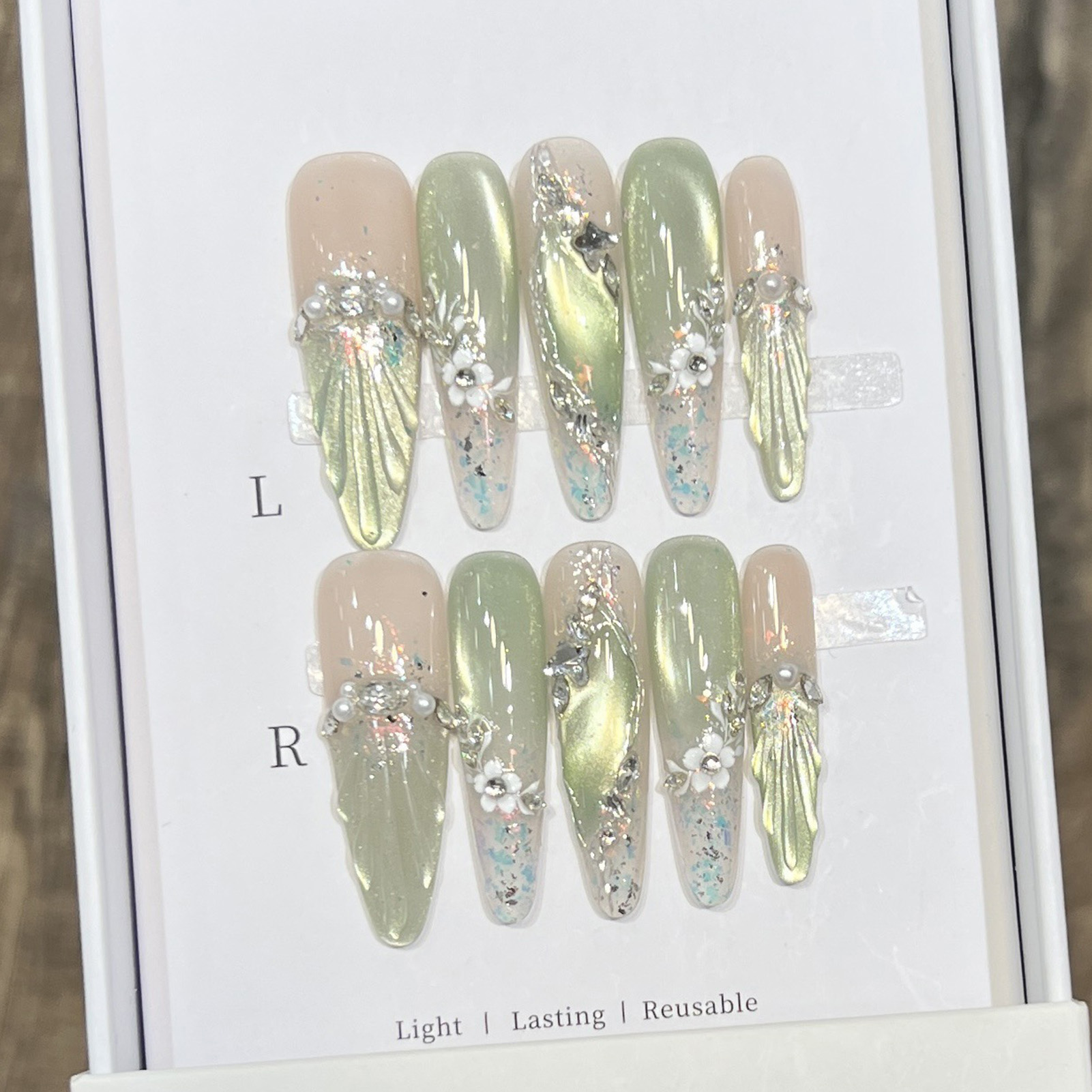 10 шт., длинные миндалевидные  – обзор и цена Nail Art Wedding
