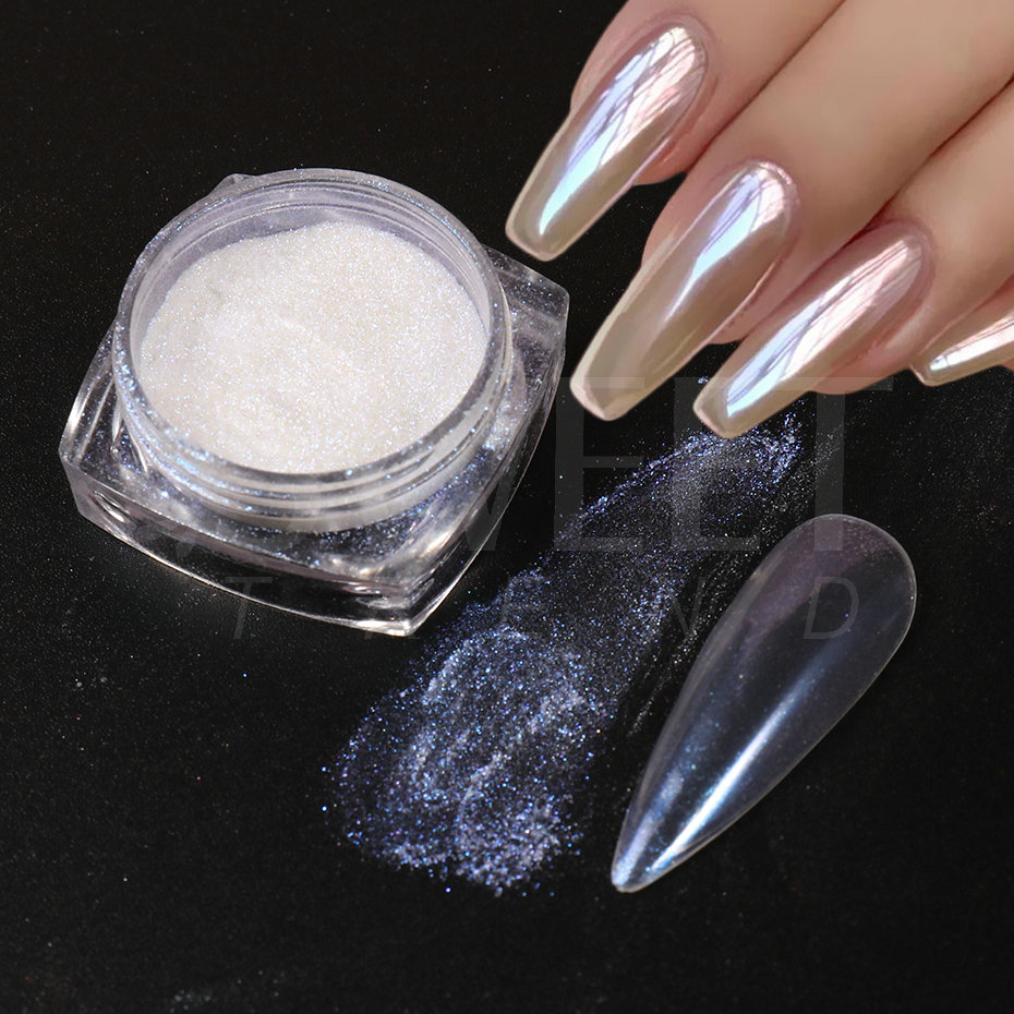 Белый жемчужный зеркальный лун – обзор и цена Dip Powder Nail