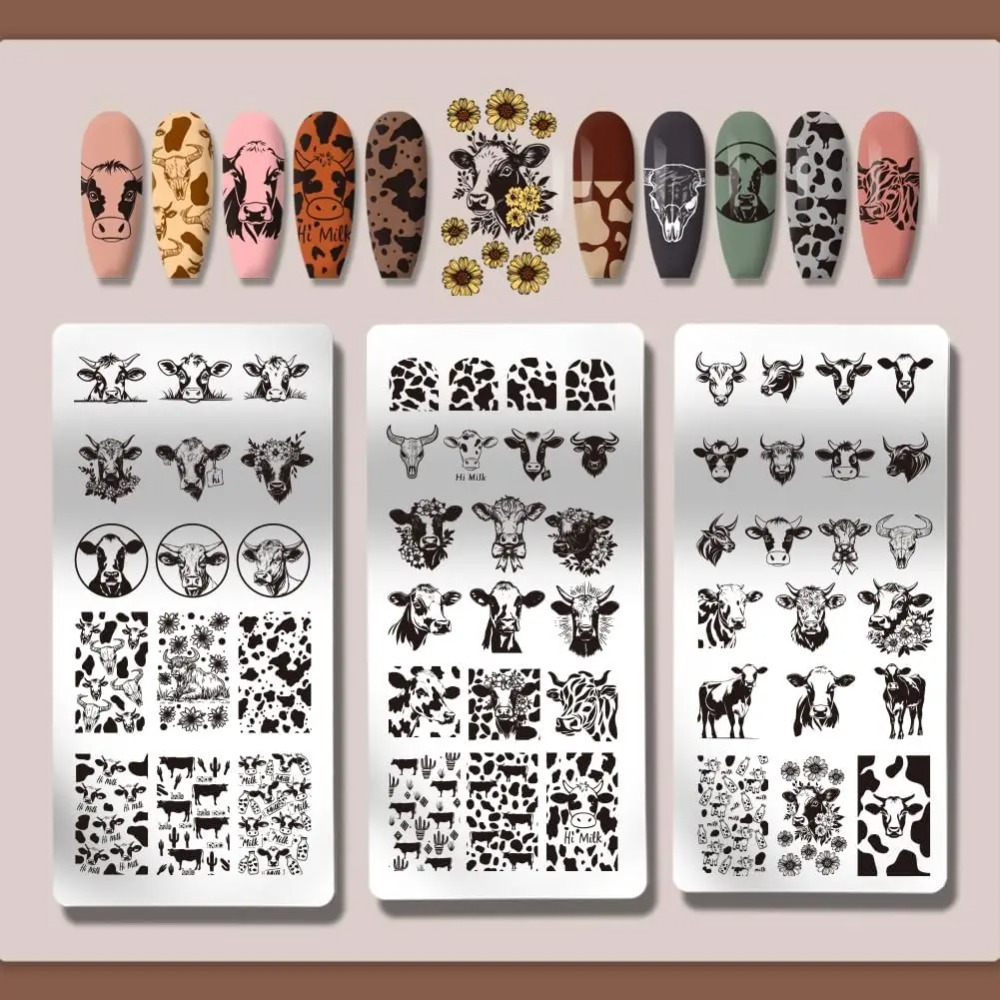 3 шт., пластины для штамповки  – обзор и цена Nail Art Leopard