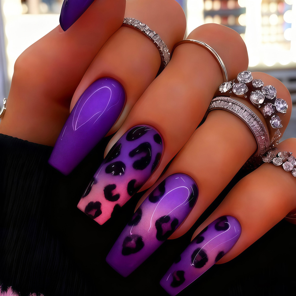 Средние накладные ногти для же – обзор и цена Nail Art Leopard
