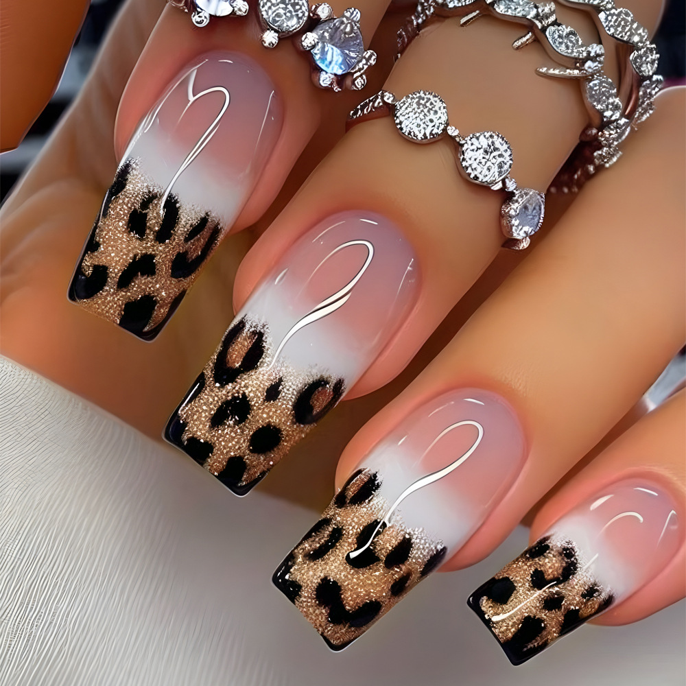 24 шт., накладные ногти с леоп – обзор и цена Nail Art Leopard