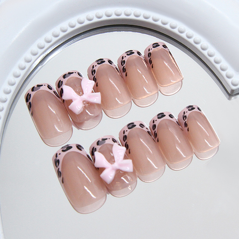 Розовые накладные ногти с леоп – обзор и цена Nail Art Leopard