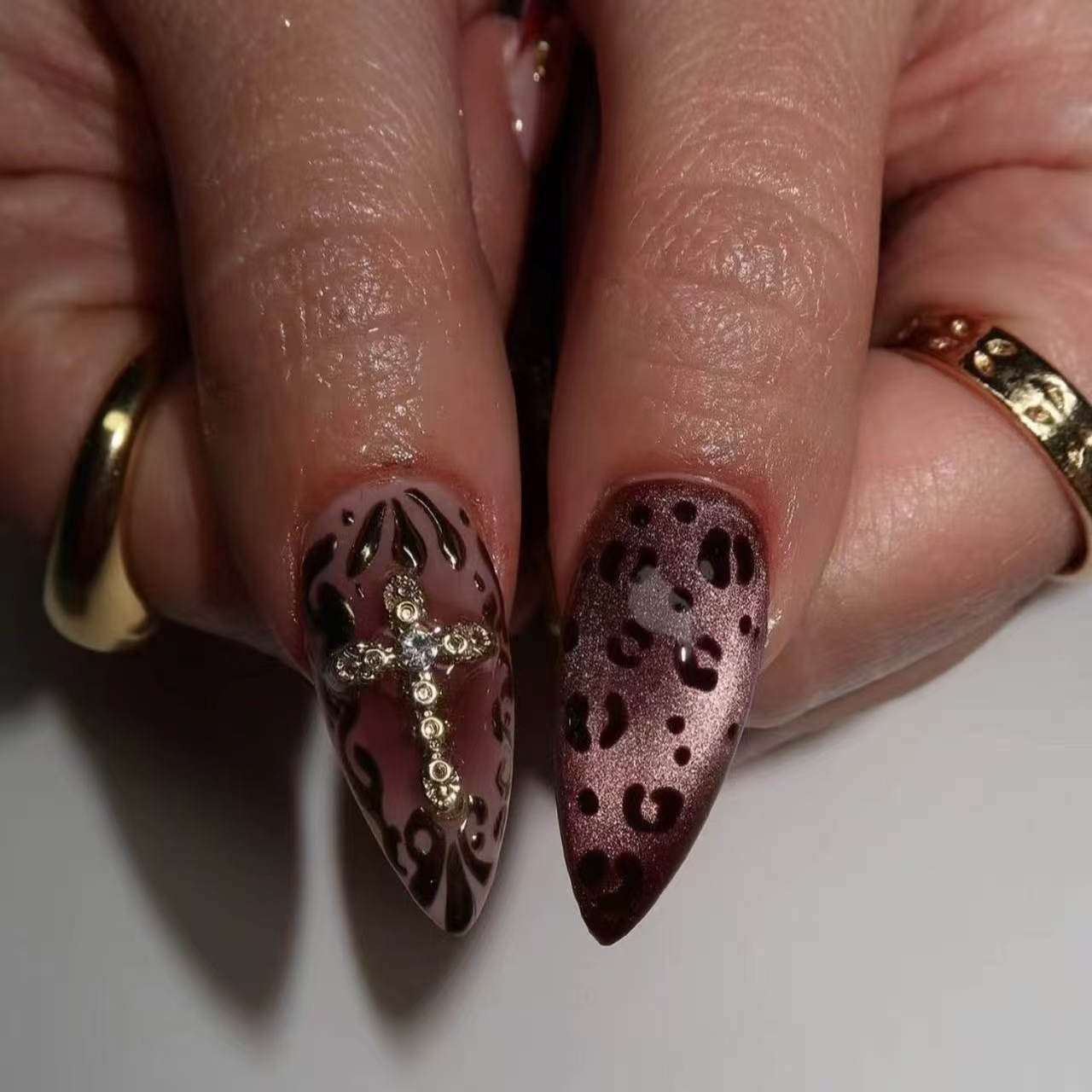 Градиентные винно-красно-корич – обзор и цена Nail Art Leopard